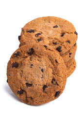 cookies with chocolate and nuts isolated