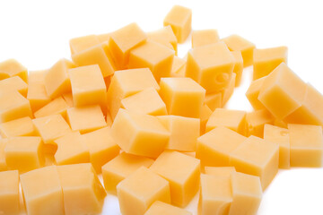 cheese cubes isolated