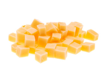 cheese cubes isolated