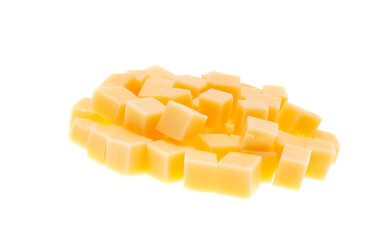 cheese cubes isolated