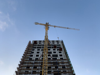 Naklejka premium Construction site with cranes