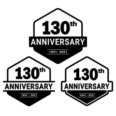 130 years anniversary set. 130th celebration logo collection. Vector and illustration.
