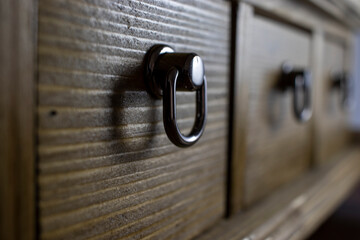 wooden crate, its handles are focused and given depth by giving perspective.