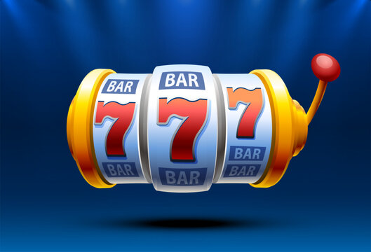 Slot machine coins wins the jackpot. 777 Big win casino concept. Vector