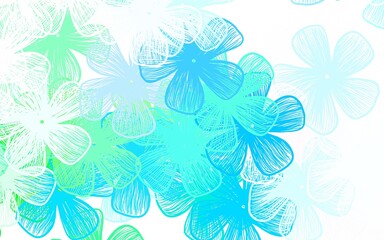 Light Blue, Green vector elegant wallpaper with flowers