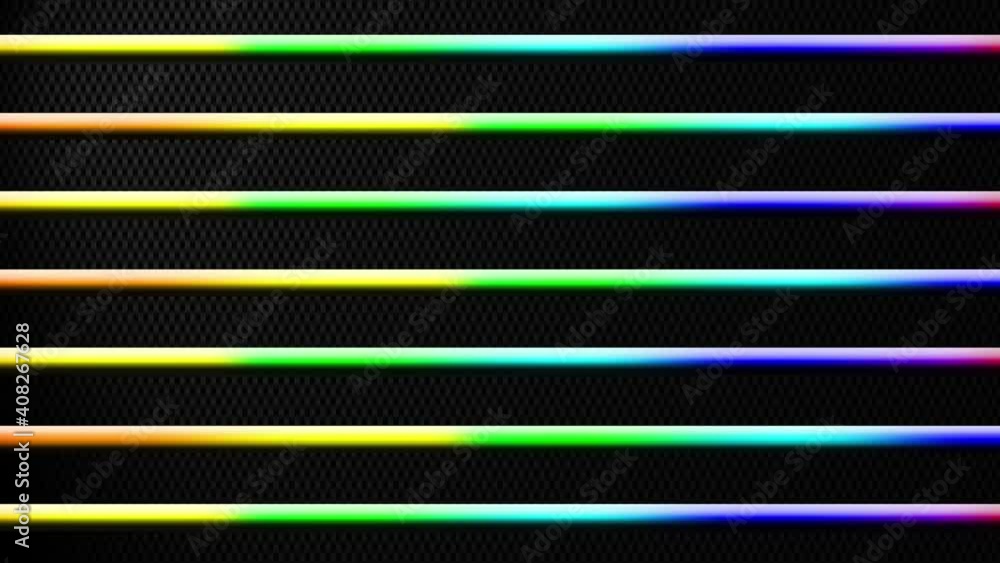 Aufkleber colored abstract motion background - tubes with running rainbow colors on dark background