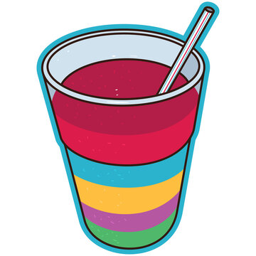 Slush ice drink vector illustration isolated on a white background.