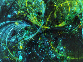 green abstract fractal background 3d rendering illustration