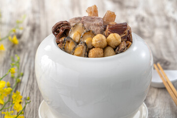 Close up of traditional Chinese food named Fo Tiao Qiang.