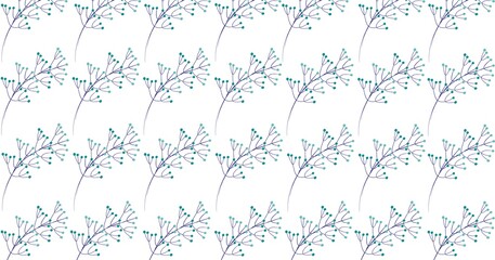 Vector pattern drawn floral print. Seamless background, cute pattern. Plants, flowers, berries, leaves. Natural vibrant design for fashion, fabric, wallpaper.

