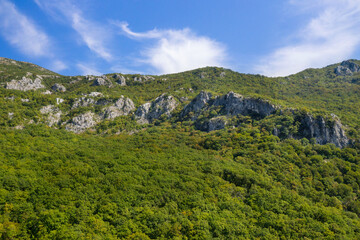 Fototapeta na wymiar Mount Chelobrdo. Shooting from a height. Przhno. Budva. Montenegro.