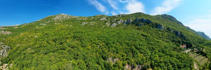 Fototapeta na wymiar Mount Chelobrdo. Shooting from a height. Przhno. Budva. Montenegro.