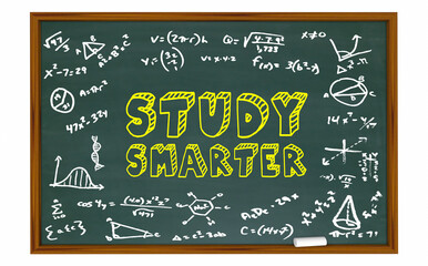 Study Smarter Chalkboard Words School Prepare Test Exam 3d Illustration