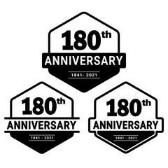 180 years anniversary set. 180th celebration logo collection. Vector and illustration.
