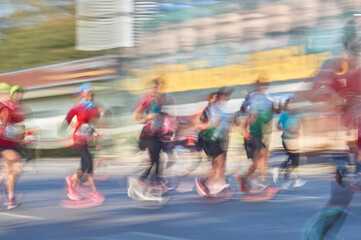 Runners at high speed on the streets