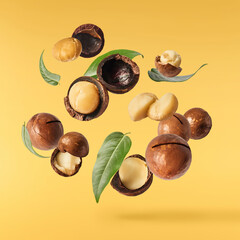 Delicious Chocolate flying in the air. High resolution levitation concept