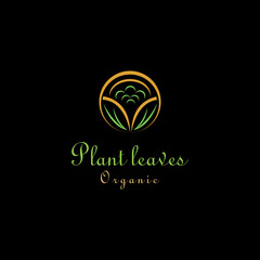 Organic plant vector logo template for agriculture