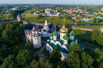 Stunningly picturesque view of the male and female monasteries of Suzdal, Russia.