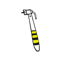 Hand drawn vector modern pump for the bike. Isolated on white background drawing. Image