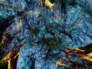 blue abstract fractal background 3d rendering illustration