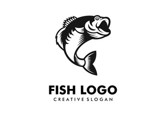 Awesome Silhouette Fish Logo Design Template