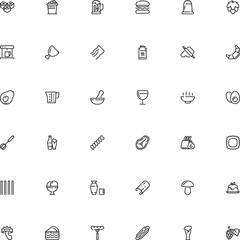 icon vector icon set such as: herbal medicine, espresso, mushrooms, button, plate, liter, cocktail, cheese, vine, berry, whisking, thin, wire, mix, piece, taste, market, medical supplies, panna, hand