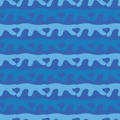 Fototapeta na wymiar Vector seamless texture background pattern. Hand drawn, blue colors.