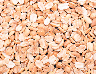 Processed peanuts isolated on white background