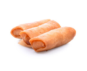 Spring rolls, Chinese cuisine, isolated on white background.