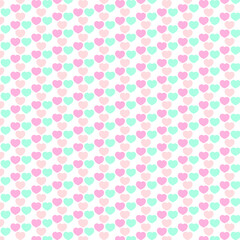 Valentines Day pattern with pink hearts.