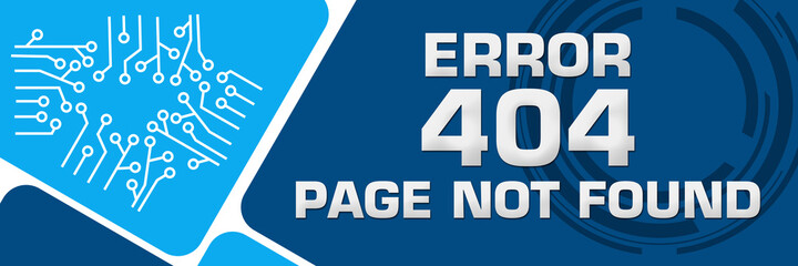 Error 404 Page Not Found Circuit Blue Rounded Corners Horizontal 