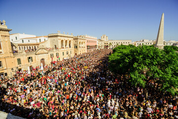 plaza Des Born, -caragol des Born-, Fiestas de Sant Joan. Ciutadella.Menorca,Islas Baleares,españa.