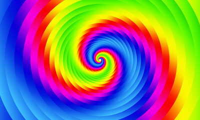 Obraz premium Abstract rainbow swirl.Bright background.Background of vivid rainbow-colored swirl twisting towards the center. 
