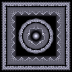 Fractal radiating ornate oriental pattern