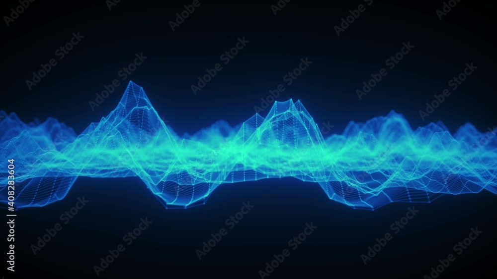 Poster abstract waving mesh of digital technology background, data center, cloud computing, blockchain, dat