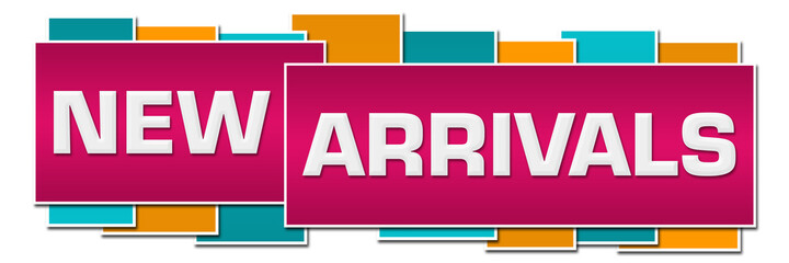 New Arrivals Pink Orange Turquoise Horizontal Squares Boxes 