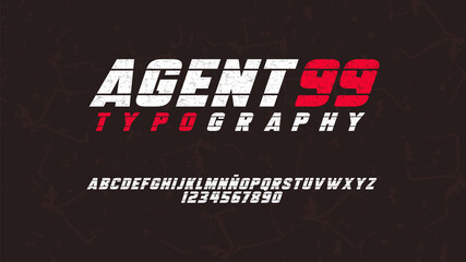 Sport typography with athletic lines effect