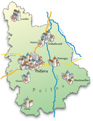 86 Carte du d&eacute;partement de la Vienne