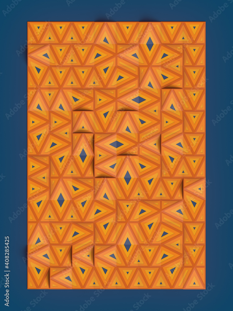 Aufkleber Geometric pattern of randomly arranged triangles. Abstract 3d rendering art background. Digital illustration