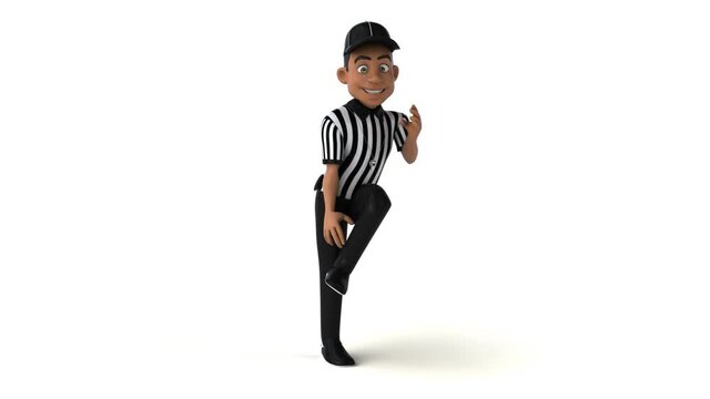 Fun 3D cartoon referee dancing