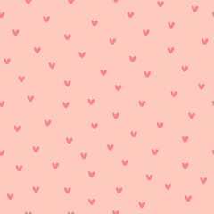 Seamless pattern with cartoon hearts. Colorful vector flat style. hand drawing. valentines day. Romantic design for print, wrapper, fabric.