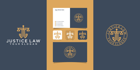 Law firm logo template and business card
