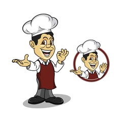 Vector icon Smiling chef cartoon character 