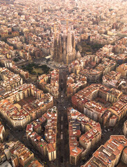 Image of Sagrada Familia from the air printed on Printed Glass Splashbacks
