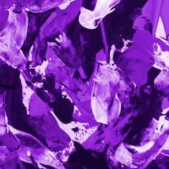 Modern contemporary acrylic background. Violet texture made with a palette knife. Abstract painting on paper. Mess on the canvas.