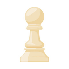 White Pawn as Chess Piece or Chessman Vector Illustration