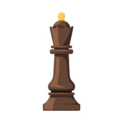Black Queen as Chess Piece or Chessman Vector Illustration