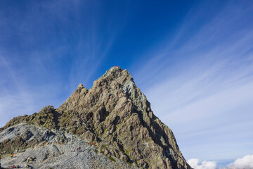 夏の青空と槍ヶ岳
