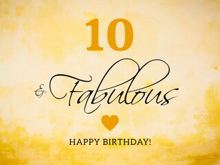 10th birthday card wishes illustration