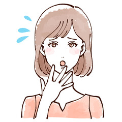 慌てるおしゃれな女性